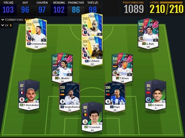 Đội hình Real Madrid FO4 cân bằng mạnh mẽ dễ dùng Đội hình Real Madrid FO4 cân bằng mạnh mẽ dễ dùng